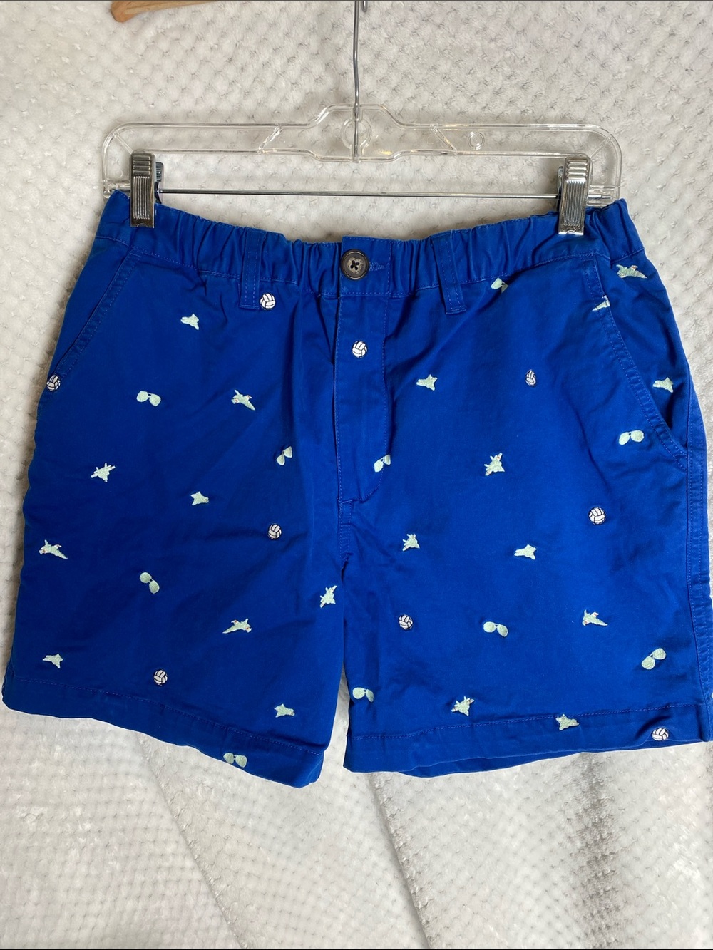 Chubbies Royal Blue Embroidered Shorts Jets Planes Sunglasses Volleyballs
